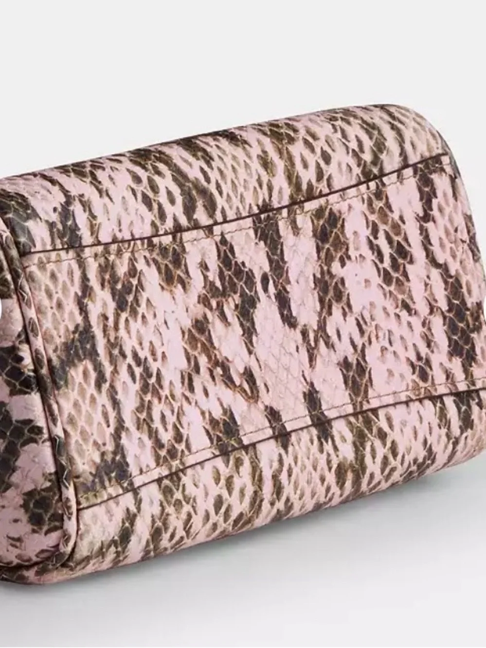 Coach mini Rowan pink Snake-Print Satchel with Detachable Strap